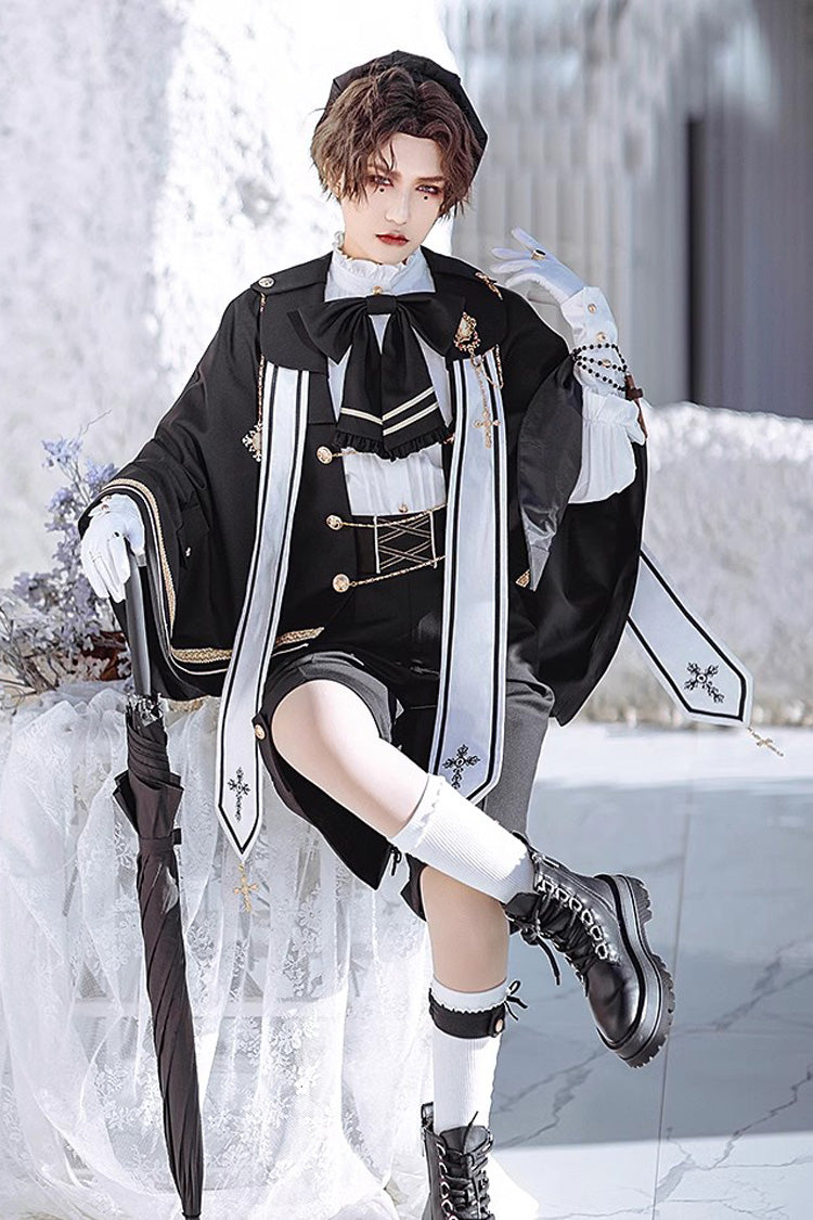 Black Choir Handsome Prince Ouji Fashion Lolita Full Set - Black - 1