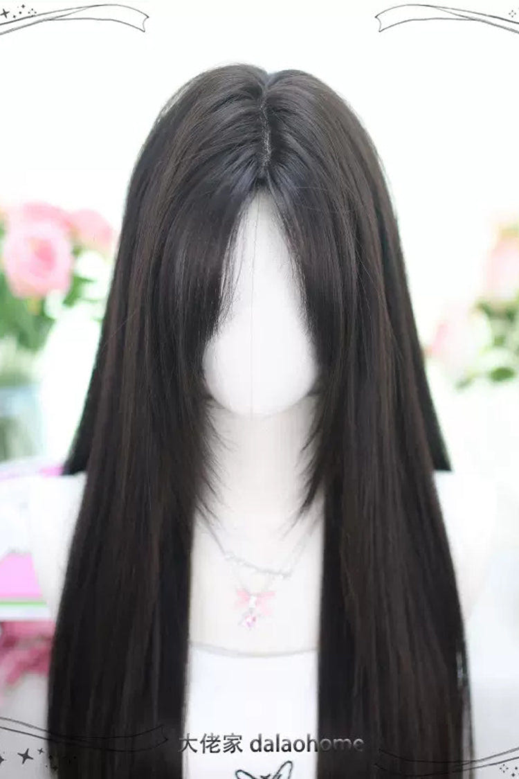 Black Natural Classic Lolita Long Straight Wigs - Product - 3