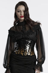 Black/Coffee Gradient Patent Leather Women's Gothic Underbust Corset - Black/Coffee - 1