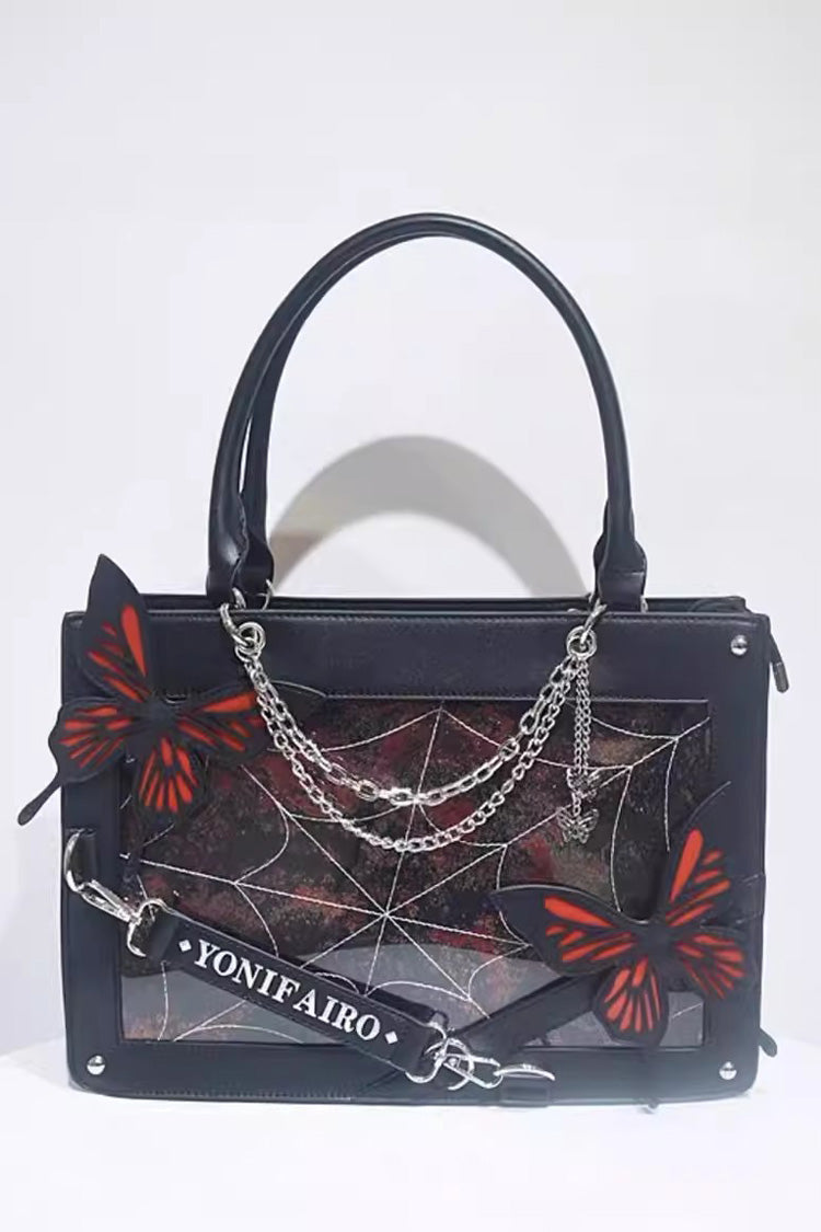 Maze Butterfly Gothic Lolita Shoulder Itabag 14 Colors - Black/Red - 5