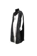 Black Removable Chain Pendant Short Front And Long Back Men's Gothic Cloak - Product - 6