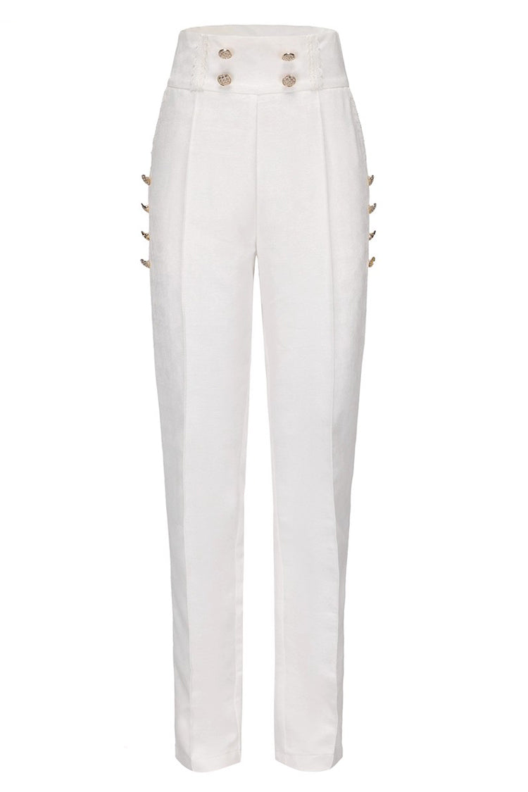 White Glass Castle Elegant Handsome Prince Ouji Fashion Lolita Pants - White - 1