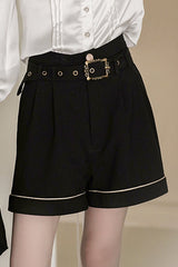 Black Vintage Tomorrow Vow Ouji Lolita Shorts - Black - 1