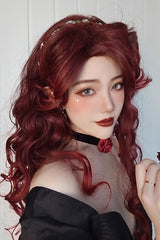 Dark Red [Villain Miss] Sweet Lolita Curly Wig - Product - 5