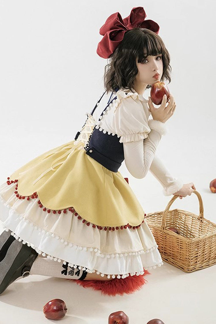 Confession Function Multi-layer Ruffle Bowknot Color Matching Autumn Winter Sweet Lolita Jsk Dress - Product - 8