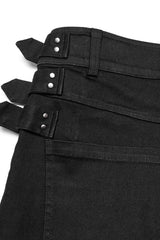 Black Slim Straps Symmetrical Men's Steampunk Straight Leg Pants - Product - 6