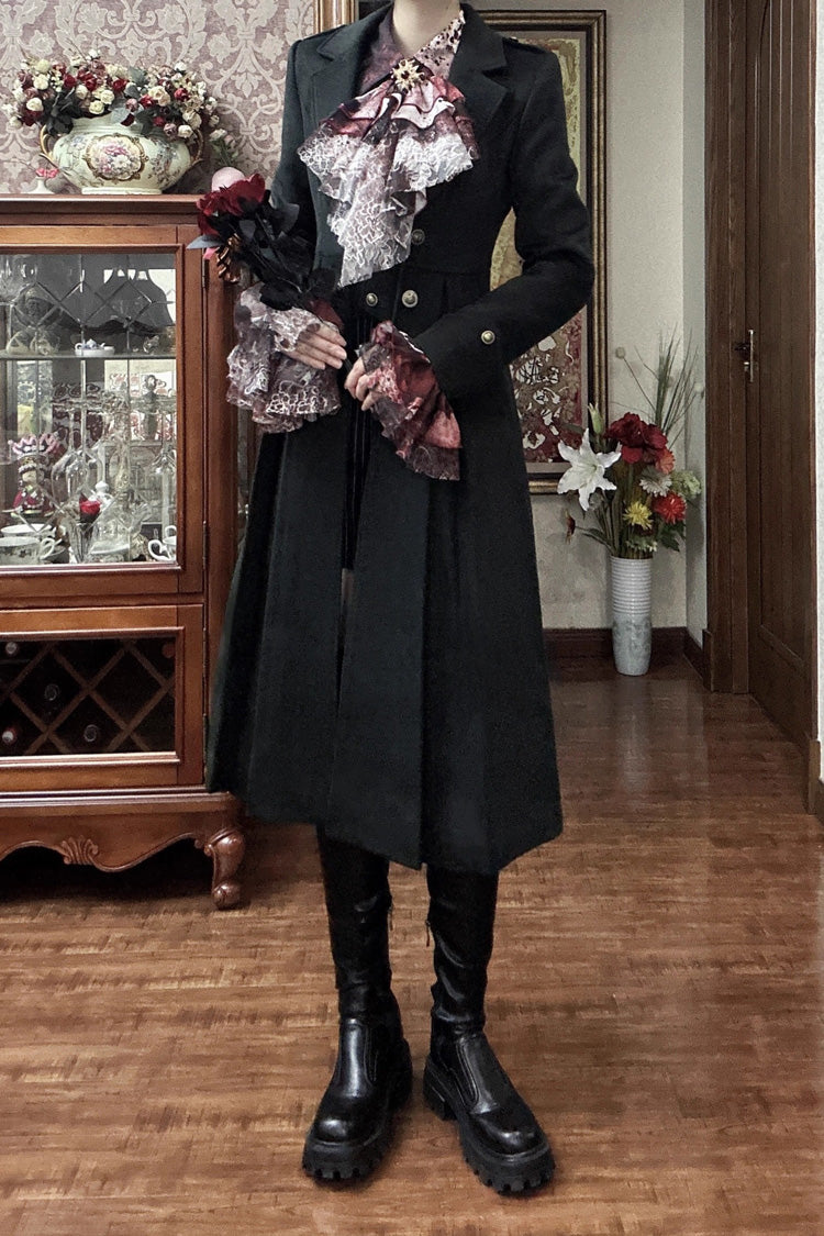 [Paranoid’s Punishment ] Wool Long Sleeves Slim Gothic Lolita Trench Coat 4 Colors - Product - 12