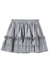 White/Silver [The Silver Key] Long Sleeves Ruffled Embroidered Open-Front Bow Gothic Lolita Skirt Set - Skirt(Only) - 9