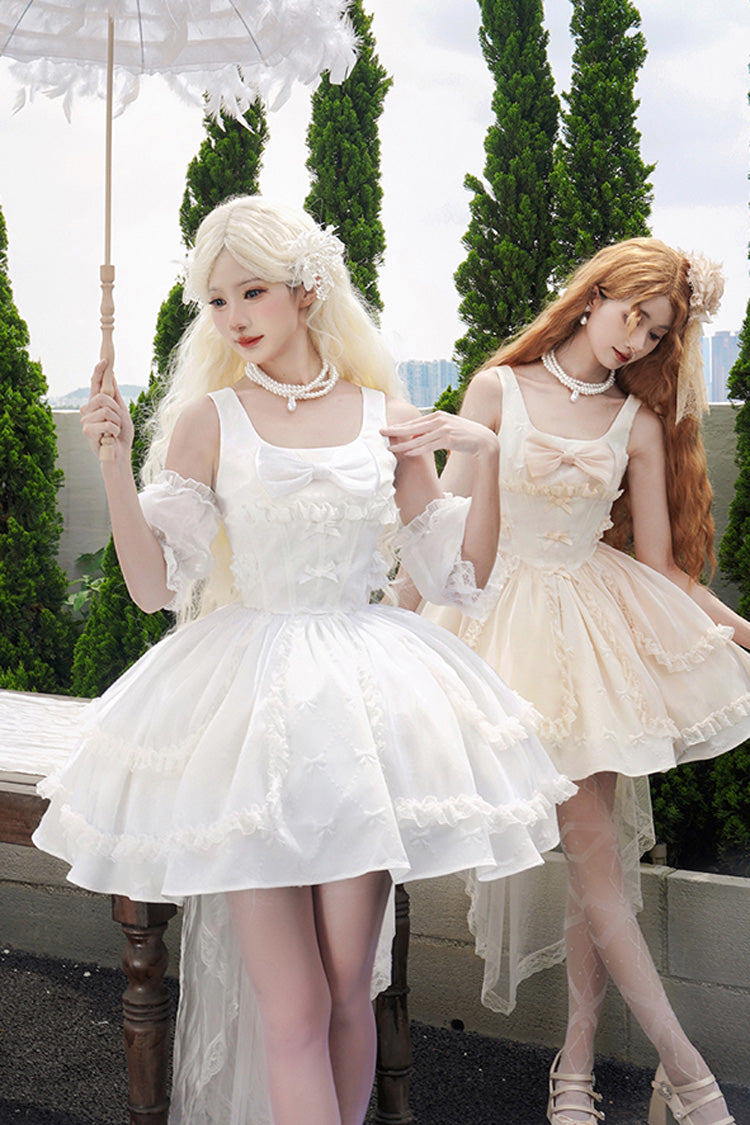 Moonlight Symphony Cardigan Bowknot Sweet Elegant Princess Lolita Jsk Dress 2 Colors - Product - 3