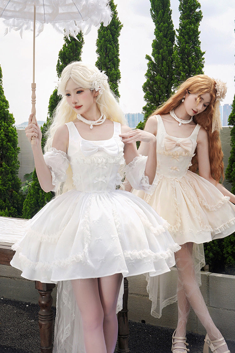 Moonlight Symphony Cardigan Bowknot Sweet Elegant Princess Lolita Jsk Dress 2 Colors - Product - 3