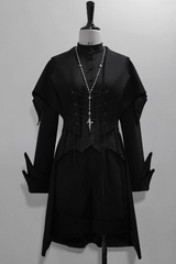 Black Vintage Medieval Prince Ouji Lolita Slim Fit Shirt - Product - 3