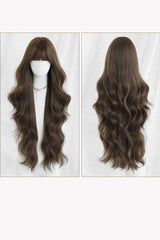 Morandi Tea Brown Fluffy Extra Long Loose Wave Sweet Lolita Wig with Full Bangs - Product - 8