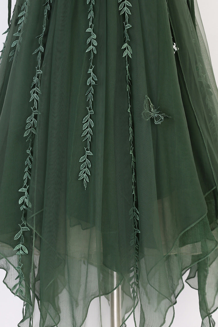 Green Forestry Asymmetric Hem Sweet Chinese Style Lolita Jsk Dress - Product - 16