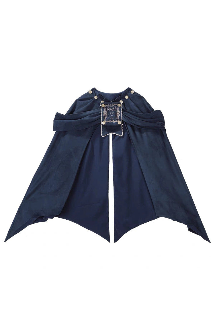 Beige [Morning Mist Coast] Stand Collar Long Sleeves Ruffle Embroidery Vintage Elegant Lolita Skirt Dress Set - Product - 10