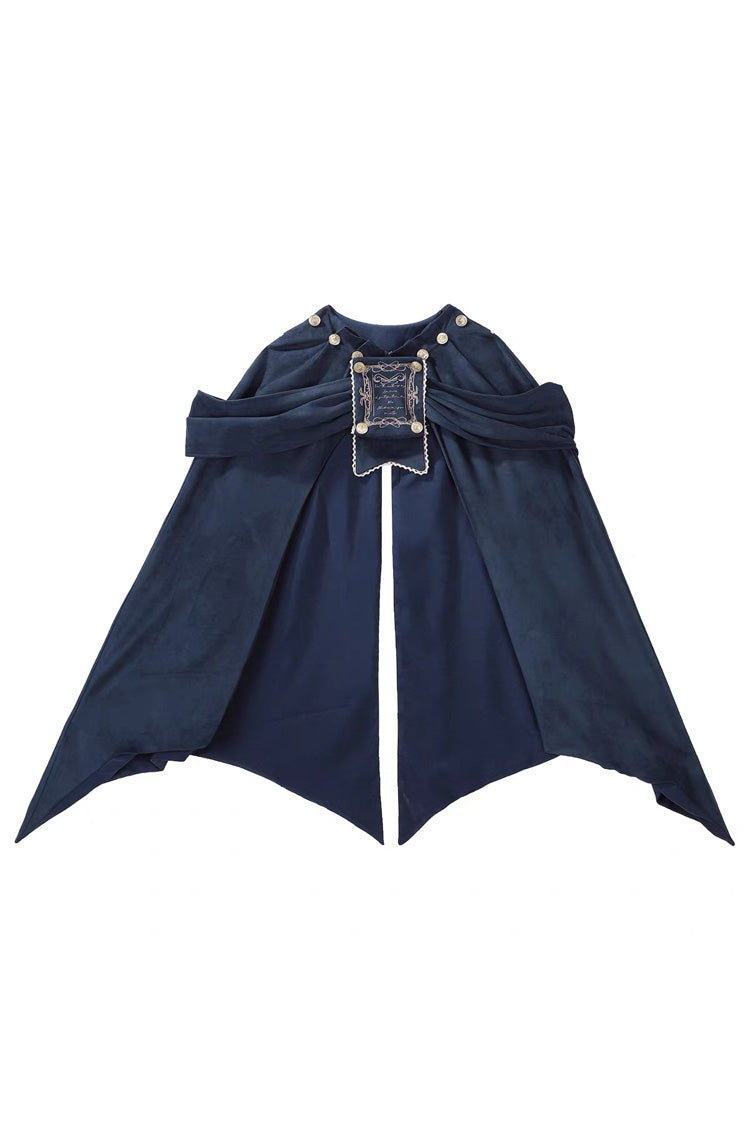 Beige [Morning Mist Coast] Stand Collar Long Sleeves Ruffle Embroidery Vintage Elegant Lolita Skirt Dress Set - Product - 10
