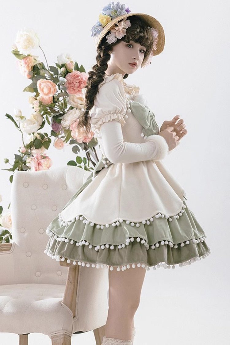 Confession Function Multi-layer Ruffle Bowknot Color Matching Autumn Winter Sweet Lolita Jsk Dress - Product - 12