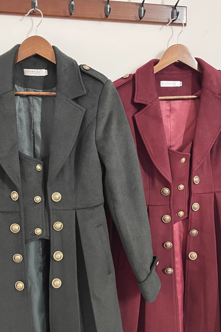 [Paranoid’s Punishment ] Wool Long Sleeves Slim Gothic Lolita Trench Coat 4 Colors - Product - 14