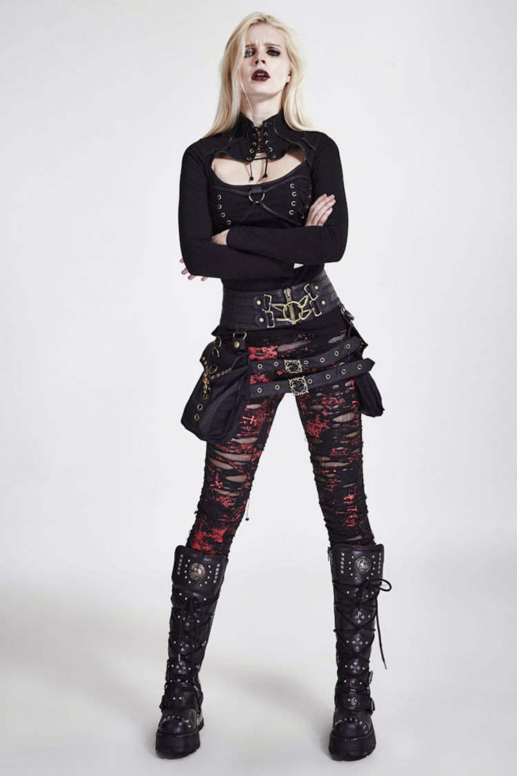 Mesh Close Fitting Long Women's Gothic Leggings - Product - 3
