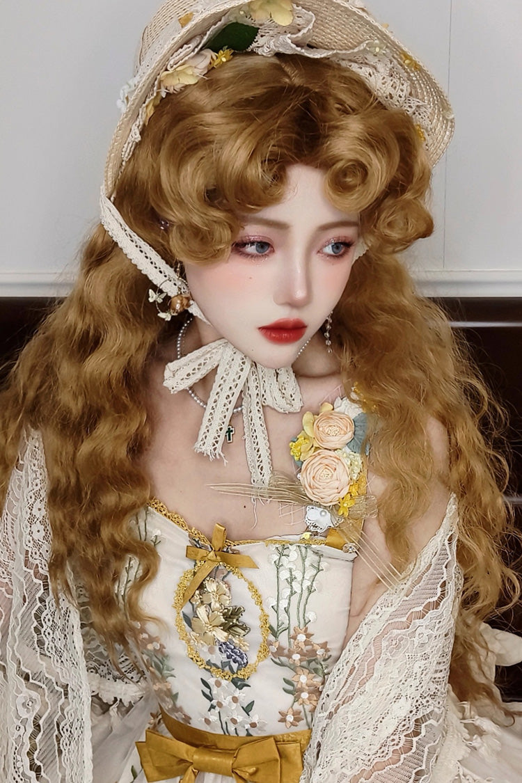 Golden Brown [Princess Diaries] French-Style Fluffy Wool Sweet Lolita Curl Wig - Golden-Brown - 1