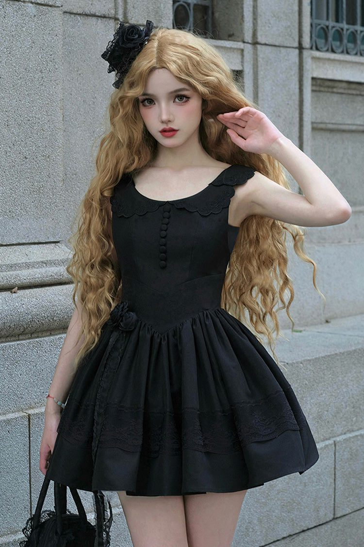 Black Night Traveler Breast Support Classic Gothic Short Lolita Jsk Dress - Product - 8