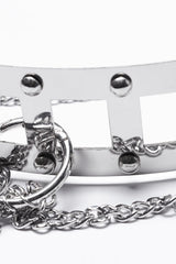 Silver Women's Punk Studded Metal Chain Belt - Product - 6