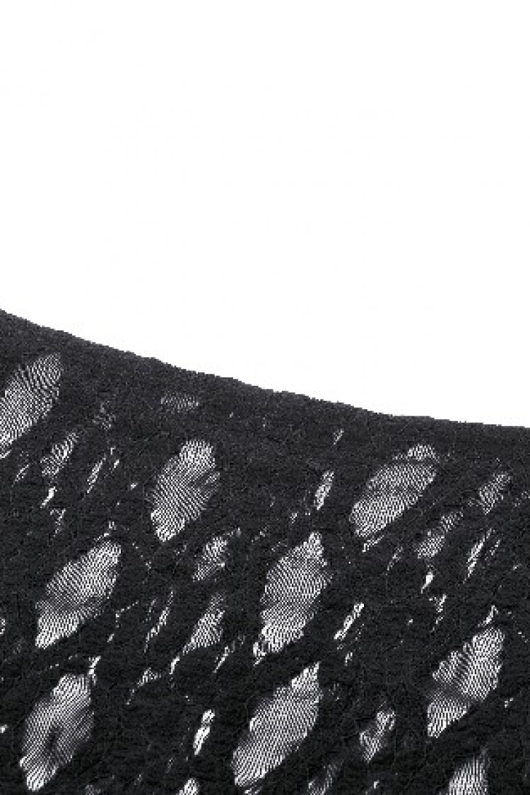 Black Deep V Collar Long Trumpet Sleeves Lace Lace-Up Women's Gothic Corset Top - Product - 14