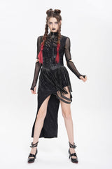 Black Lace Tassels Lace-Up Slim Buckled Women's Gothic Corset - Product - 2