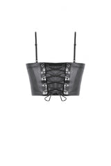 Black Lace-Up Eyelet Belted Women's Punk Bustier - Product - 16