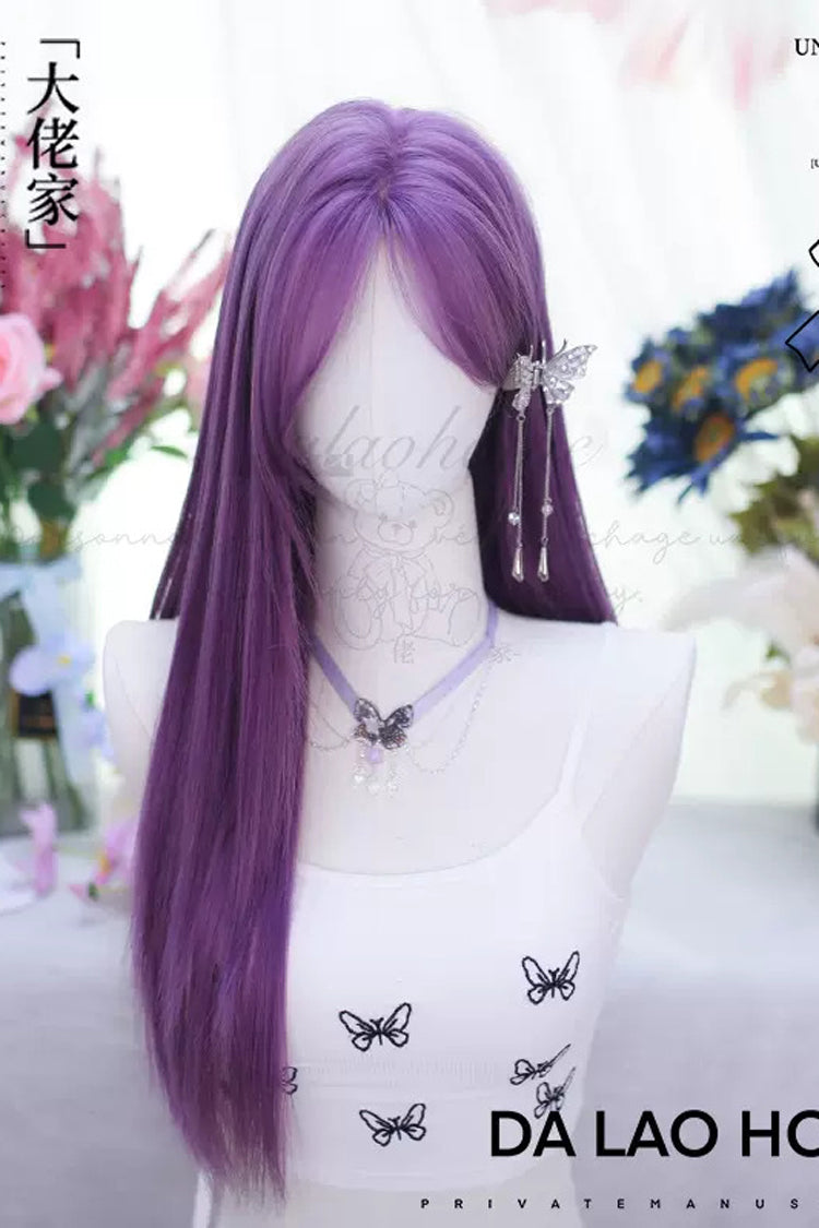 Purple Japanese Long Straight Sweet Lolita Wigs - Product - 3