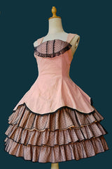[Waltz] Triple-Layered Ruffle Stitching Lace Sweet Lolita Dress 2 Colors - Pink - 1