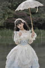 Dream Doll Ballet Rabbit Print Sweet Lolita Jsk Dress 2 Colors - Product - 6
