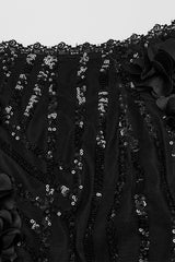 Black Women's Sequin Feather Gothic Skirt - Product - 6