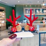 Christmas Headdress Moose Horn Hairpin Head Clips - Red - 10