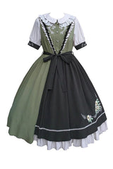 Multi-Color Doll Collar Embroidered Short Sleeves Classic Lolita Dress - Product - 2
