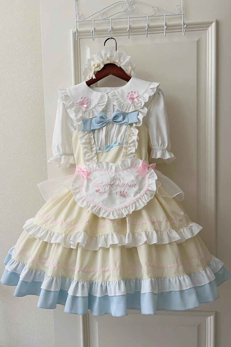 Cat Ear Story Multi-layer Ruffle Bowknot Sweet Lolita Jsk Dress 4 Colors - Product - 23