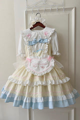 Cat Ear Story Multi-layer Ruffle Bowknot Sweet Lolita Jsk Dress 4 Colors - Product - 23