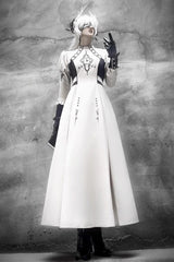White Long Sleeves Moon Talisman Print Gothic Lolita Long Dress - Product - 5