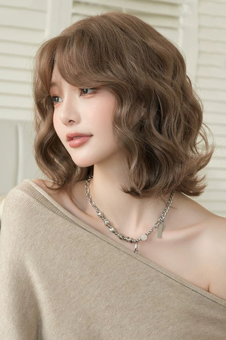 Youthful Short Sweet Lolita Wig Wool Curly Outward Flip Air Bangs 3 Colors - Product - 5