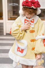 Yellow [Mushroom House] Long Sleeves Embroidery Bowknot Sweet Lolita Coat - Product - 5