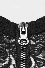 Steampunk Sleeveless Jacquard Print Metal Buckle Strap Metal Zipper Hollow Lace-Up Women's Vest 4 Colors - Product - 24