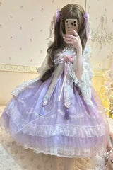 [Peach Blossoms in Spring Fields] Sleeveless Ruffle Bowknot Lace Sweet Chinese Style Lolita Jsk Dress 3 Colors - Product - 20