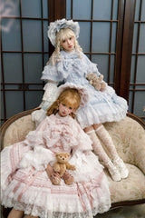 Blue [Reinas] Sleeveless Ruffle Bowknot Lace Sweet Lolita Jsk Dress - Product - 6