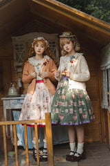 Forest Illustrated Book Watercolor Picture Book Print Sweet Elegant Lolita Skirt 3 Colors - Product - 5