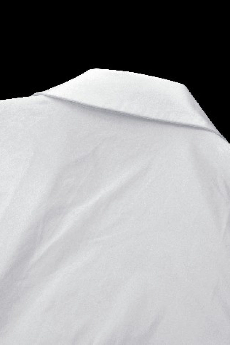 White Turn-down Collar Ruffled Long Sleeves Women's Gothic Blouse - Product - 13