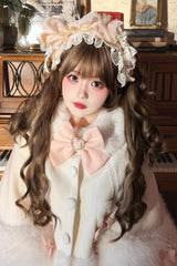 Ash Brown Sweet Lolita Roman Curls with Twin Pigtails Wig Set - Product - 3