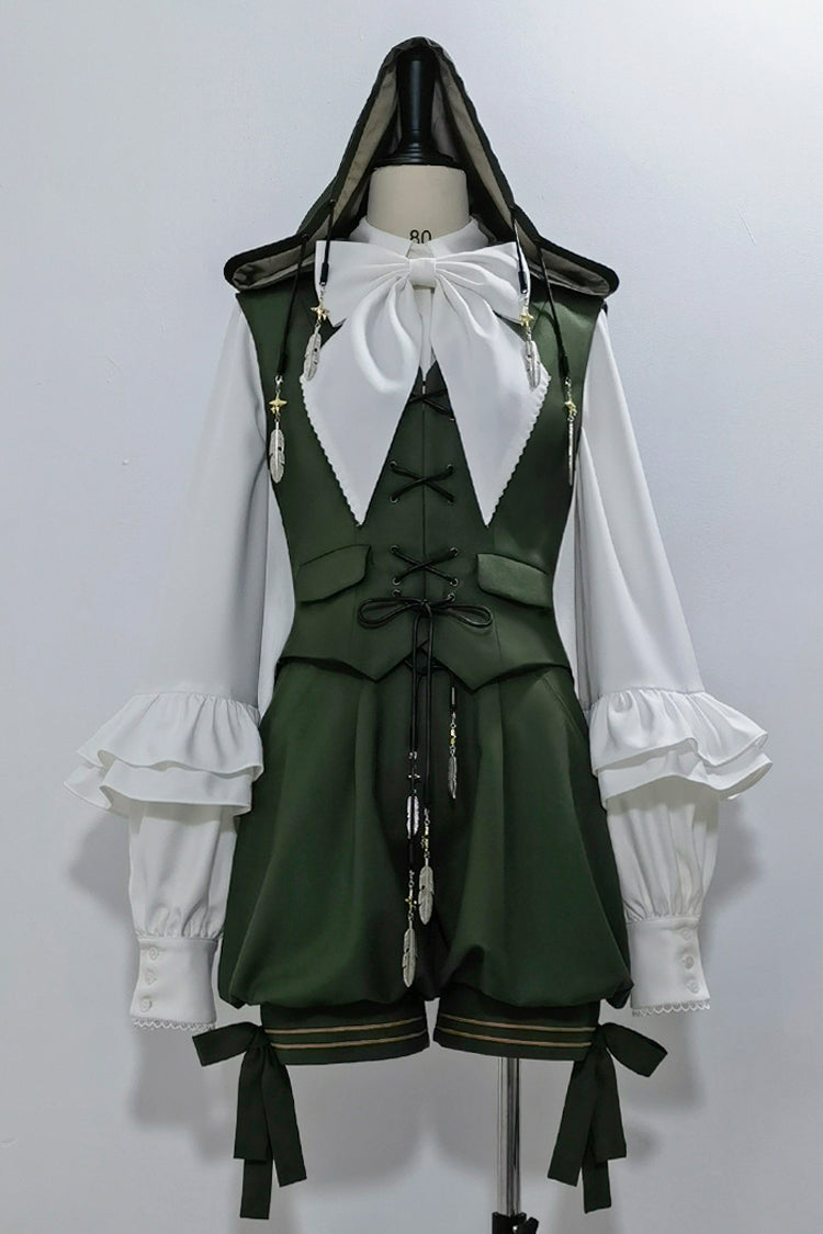 Green [Rabbit Feather] Sweet Prince Handsome Ouji Lolita Shorts - Product - 5