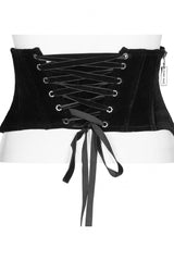 Black Jacquard Lace-Up Slim Women's Corset - Product - 5