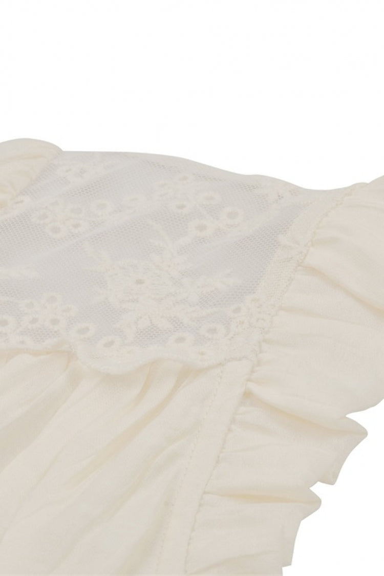 White V Collar Ruffled Long Trumpet Sleeves Women's Steampunk Blouse - Product - 14