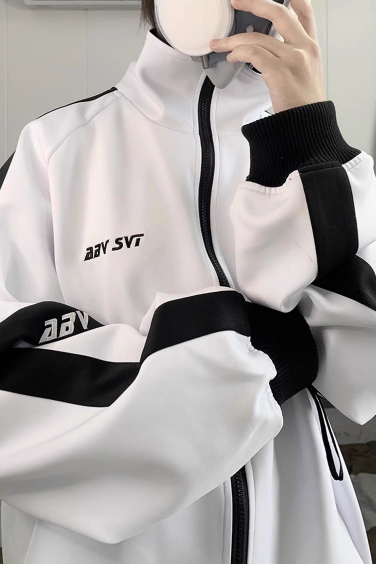 Handsome Long Sleeves Print Jirai Kei Coat 3 Colors - White - 8