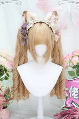 Golden Secondary Roman Curl Ponytail Sweet Lolita Wigs - Gold - 1